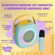 Zelený dětský Kiddoboo bluetooth karaoke set mikrofon a reproduktor KidsVoice s RGB osvětlením a zábavnými efekty pro děti od 3 let.
