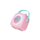 Růžový dětský Kiddoboo bluetooth karaoke set mikrofon a reproduktor KidsVoice Pink s RGB osvětlením a zábavnými efekty pro děti od 3 let.