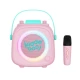 Růžový dětský Kiddoboo bluetooth karaoke set mikrofon a reproduktor KidsVoice Pink s RGB osvětlením a zábavnými efekty pro děti od 3 let.