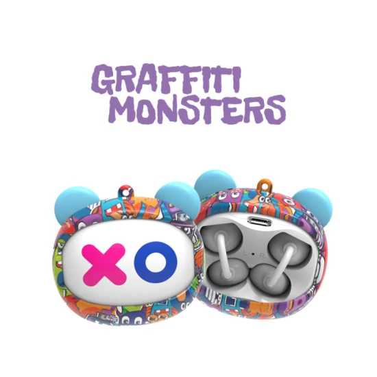 Bezdrátová dětská sluchátka do uší GOAT Graffiti Monsters barevná