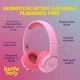 Detské bezdrôtové slúchadlá Kiddoboo Flamingo Pink s LED svetlom a kvalitným zvukom – bezpečné a štýlové slúchadlá pre deti od 6 rokov.