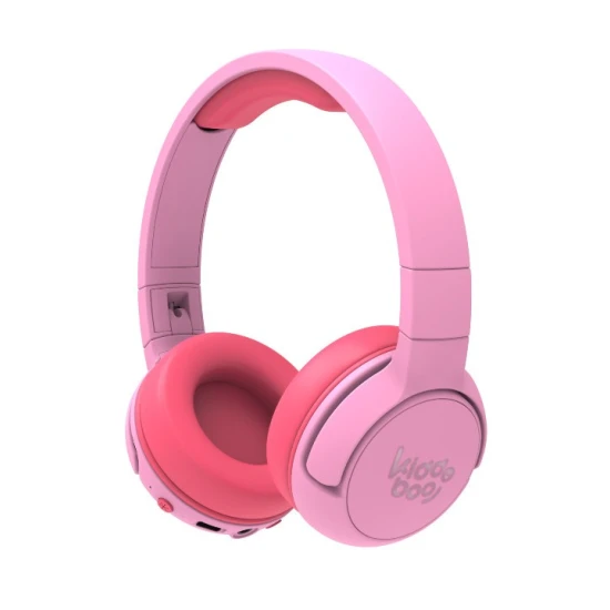 Detské bezdrôtové slúchadlá Kiddoboo Flamingo Pink s LED svetlom a kvalitným zvukom – bezpečné a štýlové slúchadlá pre deti od 6 rokov.