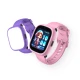 Dětské smart hodinky Kiddoboo x Lagenio WatchMe 4G v růžovo-fialové barvě s displejem, kamerou a SOS funkcí - bezpečný a hravý doplněk pro děti.