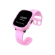 Dětské smart hodinky Kiddoboo x Lagenio WatchMe 4G v růžovo-fialové barvě s displejem, kamerou a SOS funkcí - bezpečný a hravý doplněk pro děti.