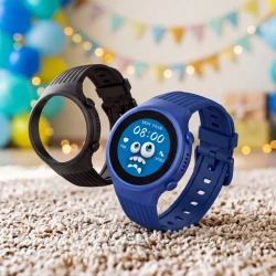 Dětské smart hodinky kulaté Kiddoboo x Lagenio WatchMe 4G Blue/Black