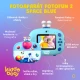 Kiddoboo FotoFun 2 Space Blue dětský fotoaparát - modrý fotoaparát s okamžitým tiskem pro děti, s barevnými fixy a zábavnými fotorámečky.