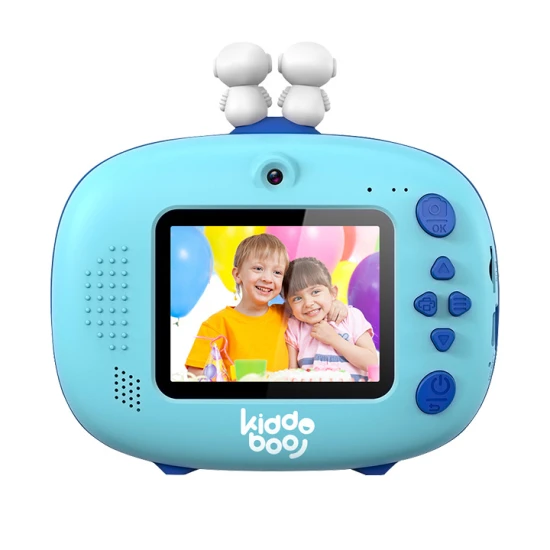 Kiddoboo FotoFun 2 Space Blue dětský fotoaparát - modrý fotoaparát s okamžitým tiskem pro děti, s barevnými fixy a zábavnými fotorámečky.