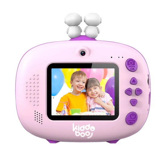 Kiddoboo FotoFun 2 Space Purple dětský fotoaparát - fialový fotoaparát s okamžitým tiskem pro děti, s barevnými fixy a zábavnými fotorámečky