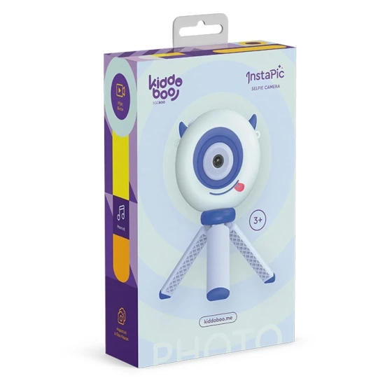 Růžový dětský fotoaparát Kiddoboo FotoFun Instapic Blue - digitální fotoaparát s přední a zadní kamerou, selfie režimem a přehráváním hudby.