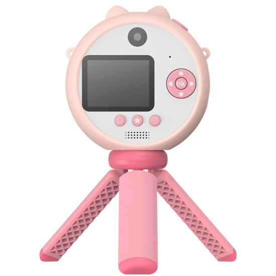 Růžový dětský fotoaparát Kiddoboo FotoFun Instapic Pink - digitální fotoaparát s přední a zadní kamerou, selfie režimem a přehráváním hudby.