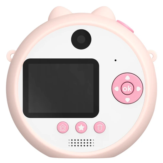 Růžový dětský fotoaparát Kiddoboo FotoFun Instapic Pink - digitální fotoaparát s přední a zadní kamerou, selfie režimem a přehráváním hudby.