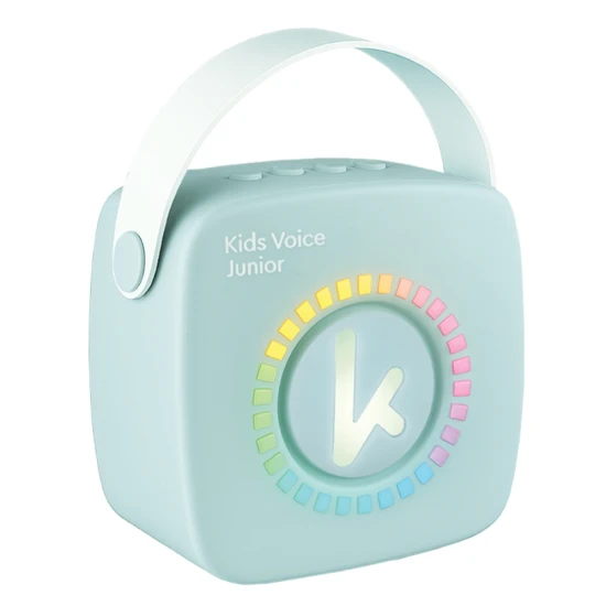 Zelená karaoke sada Kiddoboo Bluetooth pro děti s mikrofonem, reproduktorem a zábavnými efekty pro děti od 3 let.