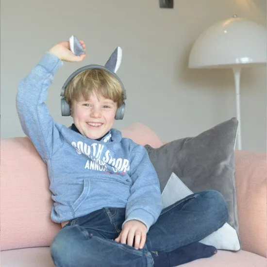 Kidywolf Dětská audio sluchátka Vlk Dětská audio sluchátka s oušky Vlk. Dětský svět plný hudby s Kidywolf.