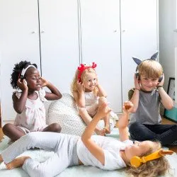 Dětská audio sluchátka Lišák