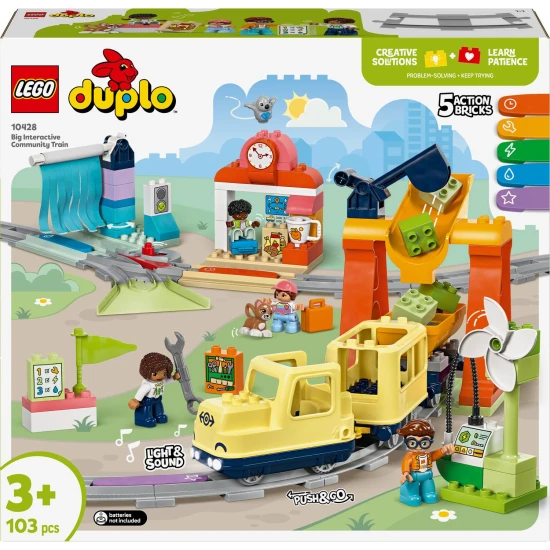 LEGO DUPLO Velký interaktivní komunitní vláček s postavičkami a akčními kostkami