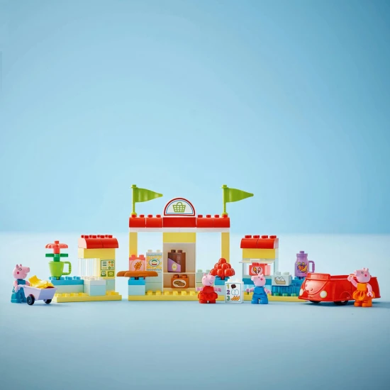Peppa Pig a rodina v LEGO® DUPLO® supermarketu - nákupní dobrodružství s autíčkem a kolečkem