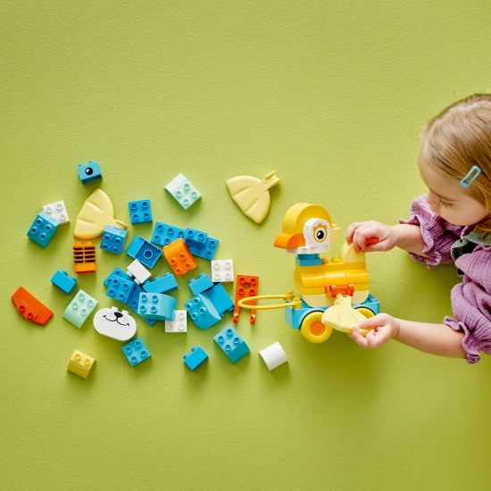 LEGO DUPLO 3 v 1 Zviratka na koleckach 10448 – kachna, ryba a pejsek stavebnice pro deti