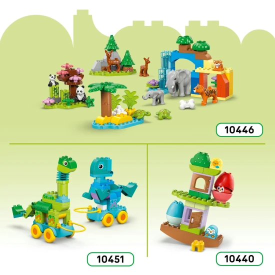 LEGO DUPLO 3 v 1 Zviratka na koleckach 10448 – kachna, ryba a pejsek stavebnice pro deti