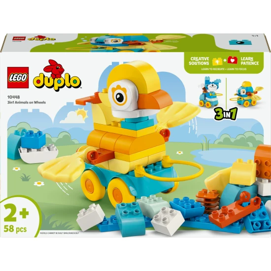 LEGO DUPLO 3 v 1 Zviratka na koleckach 10448 – kachna, ryba a pejsek stavebnice pro deti