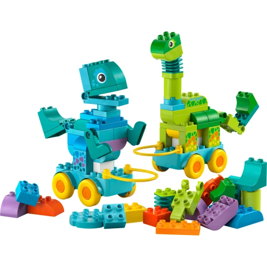 LEGO DUPLO 3 v 1 Dinosauři na kolečkách 10451 – Diplodocus, T-rex, Triceratops, Stegosaurus, Pteranodon a Parasaurolophus stavebnice pro děti