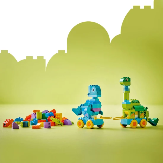LEGO DUPLO 3 v 1 Dinosauři na kolečkách 10451 – Diplodocus, T-rex, Triceratops, Stegosaurus, Pteranodon a Parasaurolophus stavebnice pro děti