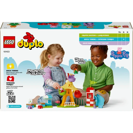 LEGO DUPLO Zábavní park s figurkami Peppy, Cili a Danyho na ruském kole a skluzavce.