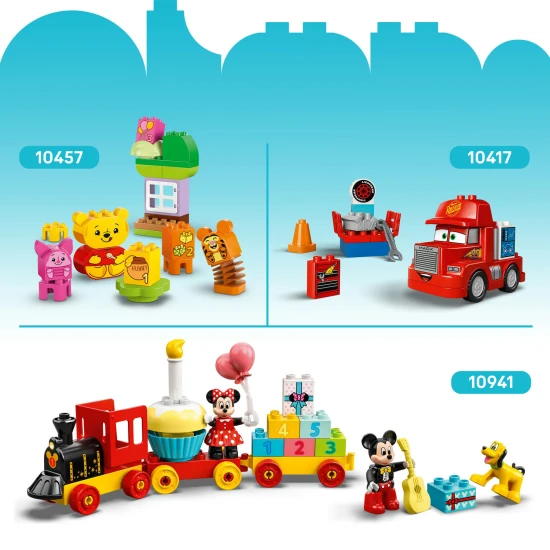 LEGO DUPLO Mickey Mouseův klub s interaktivním kolem a sestavitelným autíčkem	