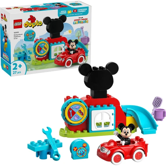 LEGO DUPLO Mickey Mouseův klub s interaktivním kolem a sestavitelným autíčkem	