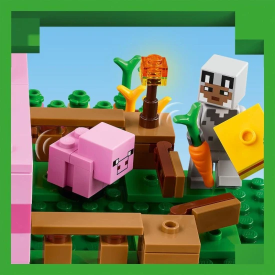 LEGO Minecraft Domeček prasátka 21268 – stavebnice s prasátkem, piglinem a farmou pro děti