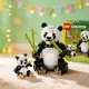 LEGO CREATOR Divoká zvířata: Pandia rodinka – panda s mládětem v džungli a různé přestavitelné zvířecí modely