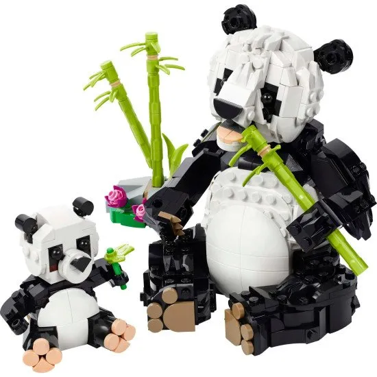 LEGO CREATOR 31165 Divoká zvířata: Pandia rodinka LEGO CREATOR Divoká zvířata: Pandia rodinka – panda s mládětem v džungli a různé přestavitelné zvířecí modely
