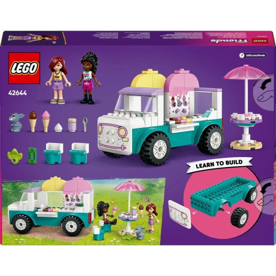 LEGO® Friends 42644 Zmrzlinářské auto – Hračky pro děti s minipanenkami, zajíčkem a zmrzlinovými doplňky.
