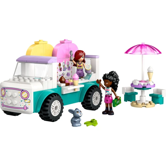 LEGO® Friends 42644 Zmrzlinářské auto – Hračky pro děti s minipanenkami, zajíčkem a zmrzlinovými doplňky.