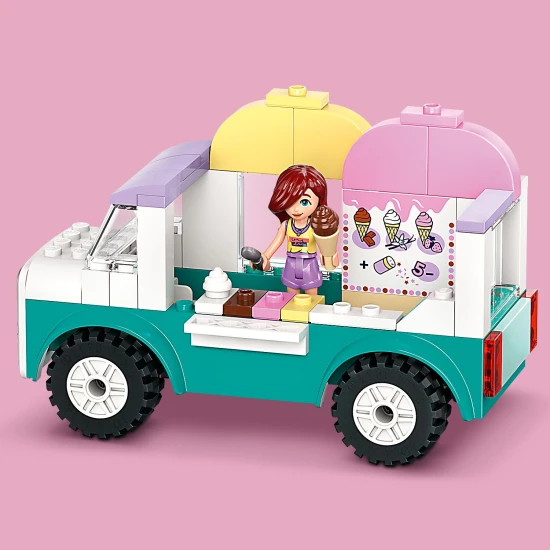 LEGO® Friends 42644 Zmrzlinářské auto – Hračky pro děti s minipanenkami, zajíčkem a zmrzlinovými doplňky.