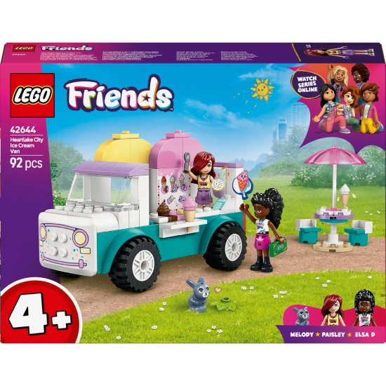 LEGO® Friends 42644 Zmrzlinářské auto – Hračky pro děti s minipanenkami, zajíčkem a zmrzlinovými doplňky.