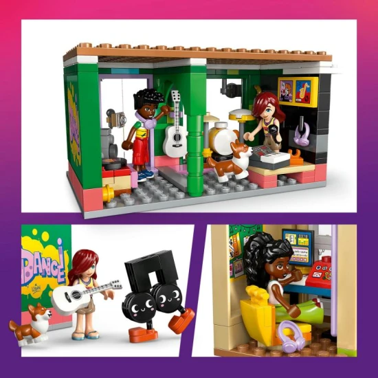 LEGO Friends 42653 – Obchod s hudebninami a byt s minipanenky a corgim