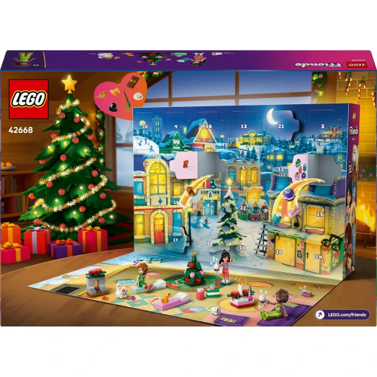 LEGO Friends Adventní kalendář 2025 42668 – 5 postaviček, 5 zvířátek a 24 překvapení se svátečními aktivitami