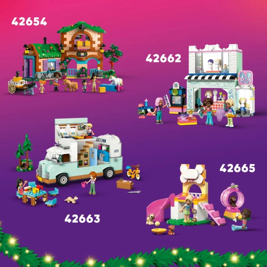 LEGO Friends Adventní kalendář 2025 42668 – 5 postaviček, 5 zvířátek a 24 překvapení se svátečními aktivitami