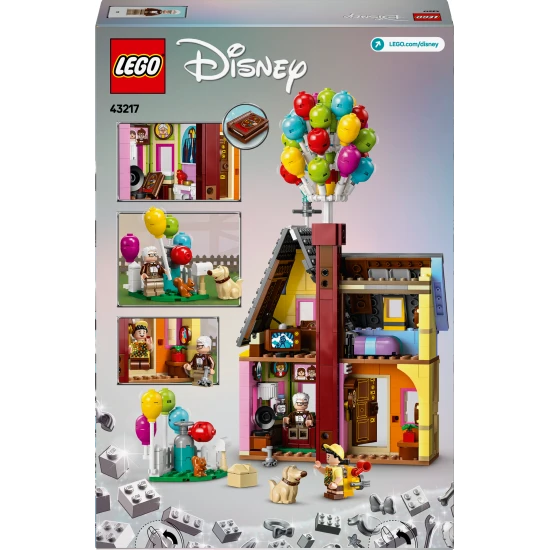 LEGO Disney Dům z filmu Vzhůru do oblak LEGO Disney Domeček z filmu Nahoru: Detailní model s balony, komínem a figurkami postav.