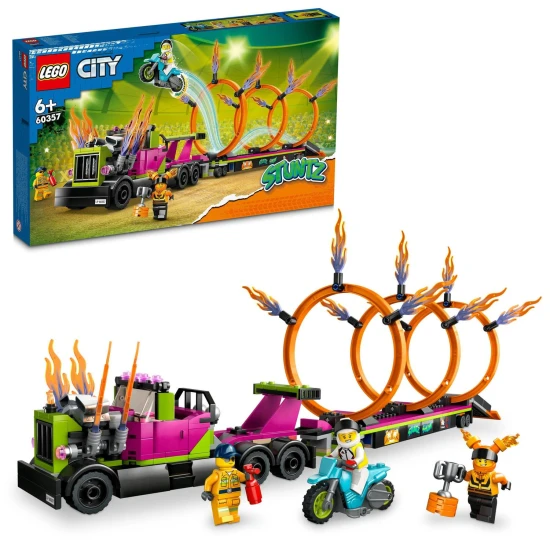 LEGO City Tahač s ohnivými kruhy – akce na plný plyn! 