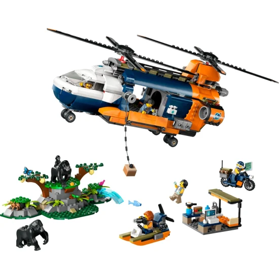 LEGO CITY Helikoptéra pro průzkum džungle v základním táboře LEGO CITY Helikoptéra pro průzkum džungle – dobrodružství v základním táboře