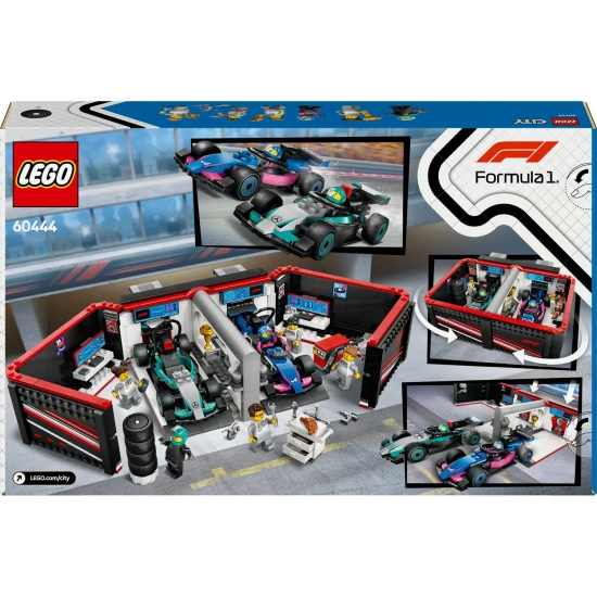 LEGO CITY 60444 Garáž F1 a auta Mercedes-AMG a Alpine LEGO CITY Garáž F1® se závodními vozy Mercedes-AMG a Alpine připravenými ke startu.