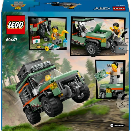 LEGO CITY Terénní horské nákladní automobil 4x4 s funkčním navijákem a vybavením na dobrodružství.