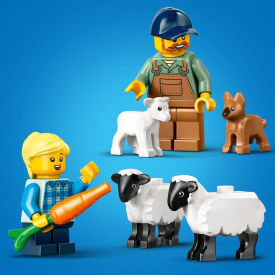 LEGO CITY Červený traktor s přívěsem a ovcemi LEGO CITY farmářský traktor s přívěsem a zvířátky pro děti