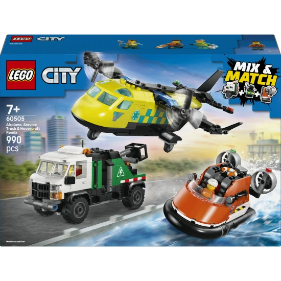 LEGO CITY 60505 Remix Letadlo, servisní vůz a vznášedlo