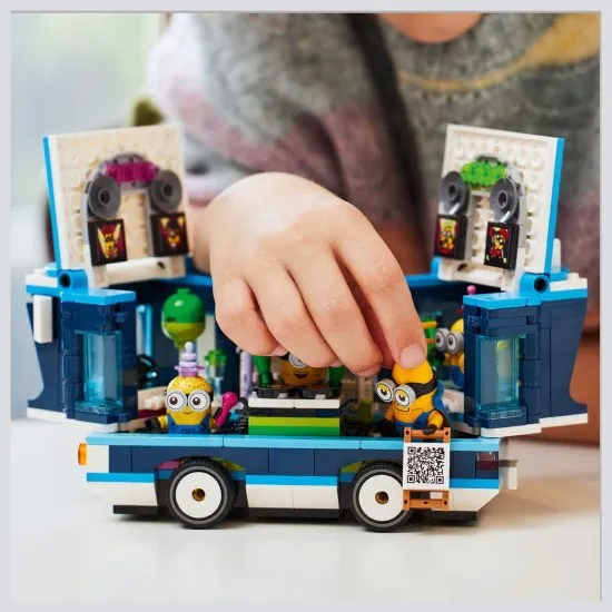LEGO Já, padouch 4 75581 Mimoni a hudební párty autobus LEGO Já, padouch 4 75581 Mimoni a jejich hudební párty autobus – kreativní stavebnice s otevíracím autobusem, párty vybavením a 4 figurkami Mimoňů včetně Mega Mimoňa Gusa.