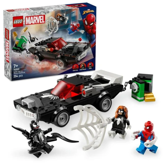 LEGO Spider-Man vs. Venom 76309 – Výkonný sporťák s minifigurkami Spider-Mana, Venoma a Spider-Woman