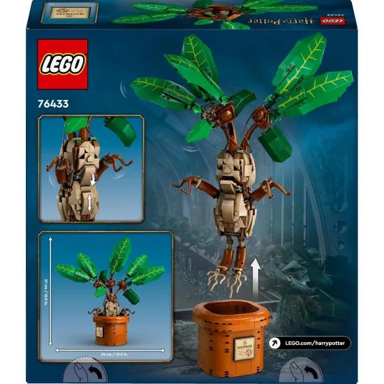 LEGO Harry Potter Mandragora v květináči s pohyblivými listy a tělem, inspirovaná filmovou sérií.