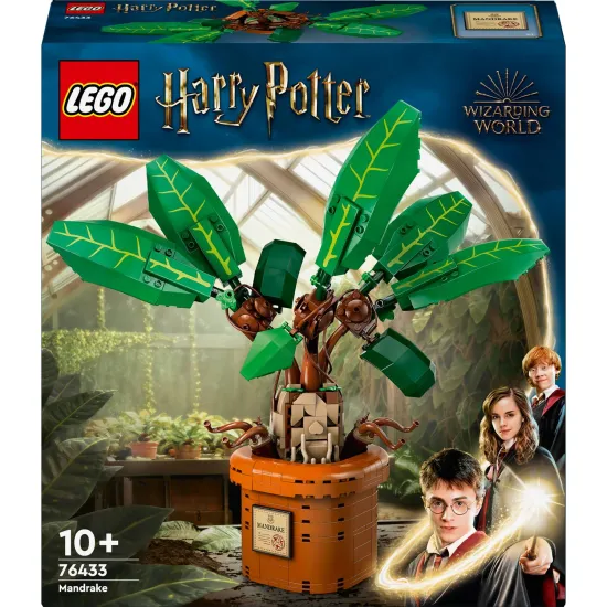 LEGO Harry Potter Mandragora v květináči s pohyblivými listy a tělem, inspirovaná filmovou sérií.