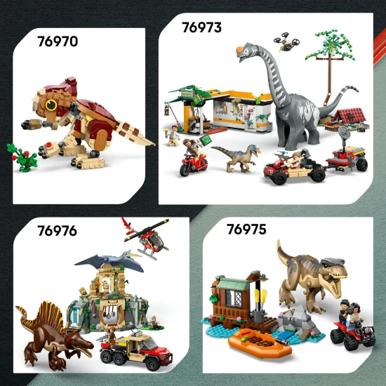 LEGO Jurassic World 76972 Unik pred raptorem v terenni aute s velociraptorem a minifigurkami